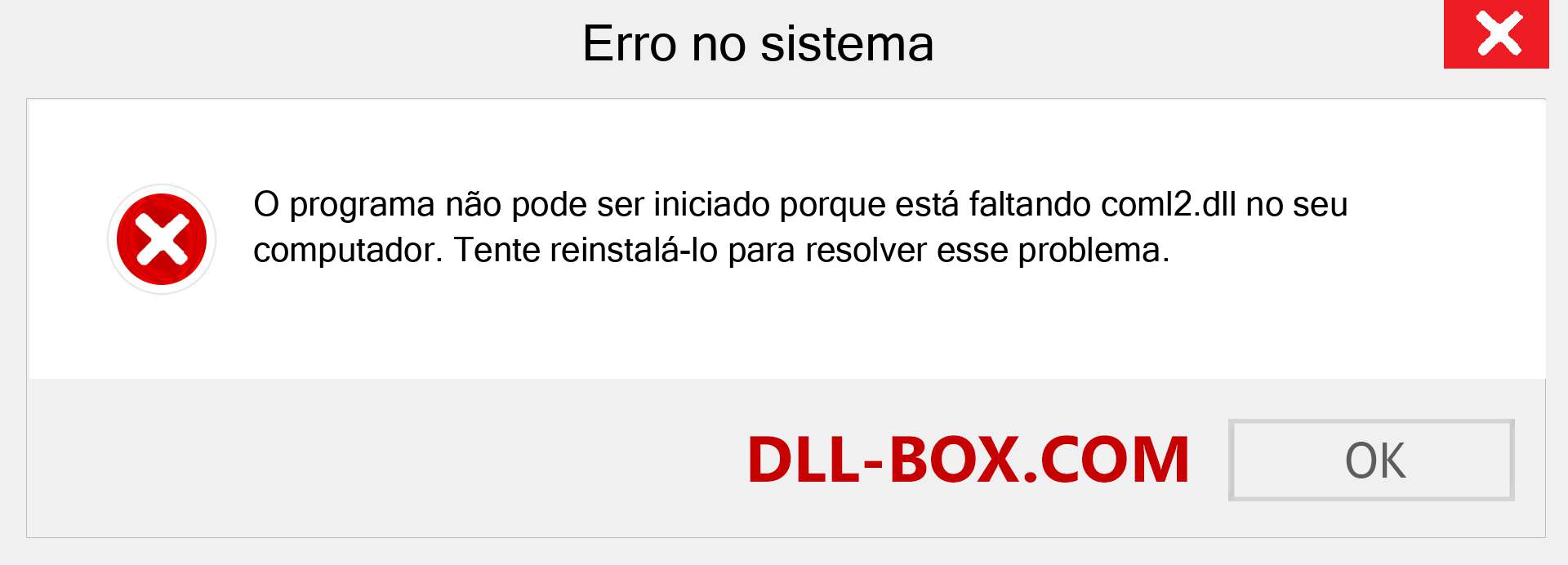 Arquivo coml2.dll ausente ?. Download para Windows 7, 8, 10 - Correção de erro ausente coml2 dll no Windows, fotos, imagens